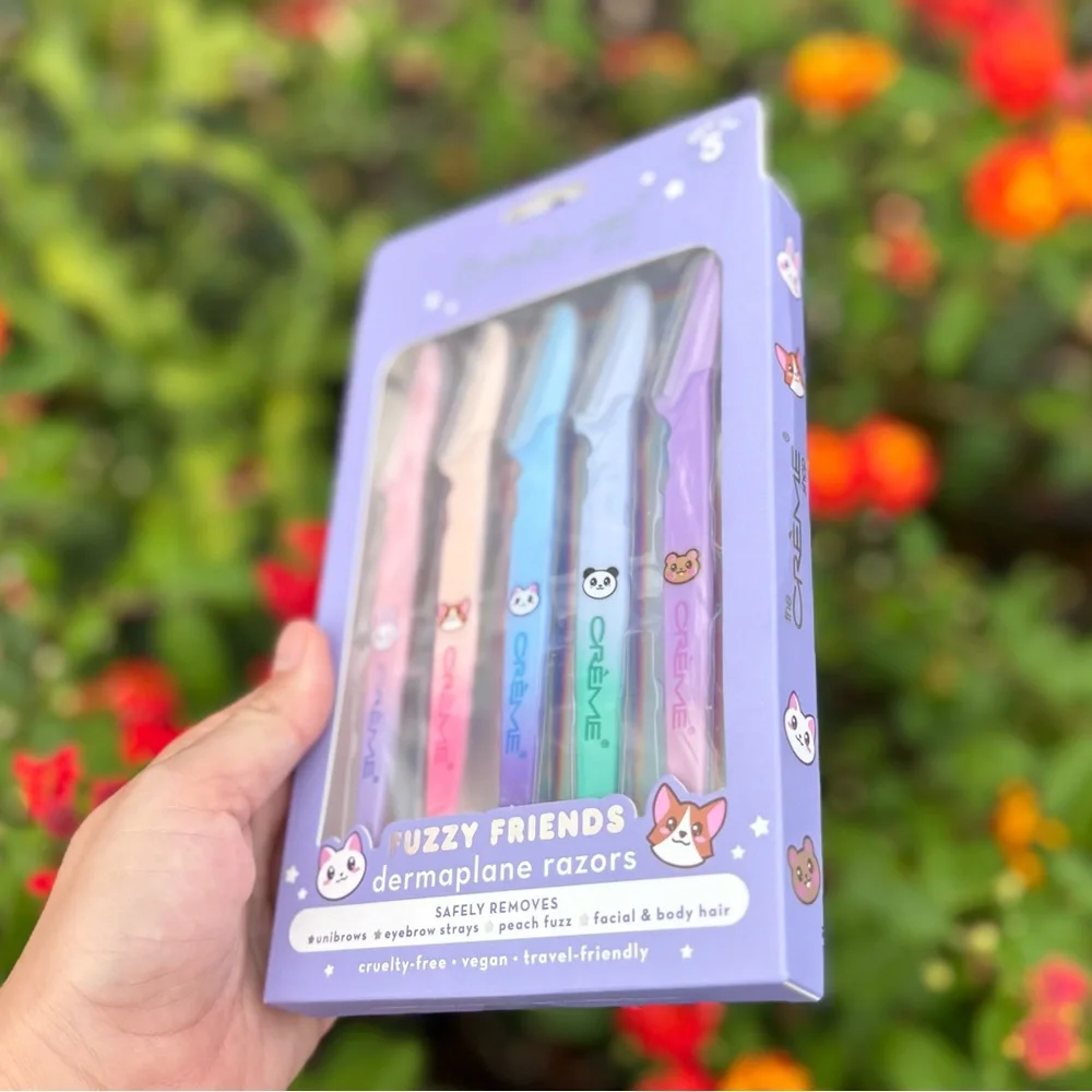 BNIB The Crème Shop Set of 5 Fuzzy Friends Dermaplane Razors